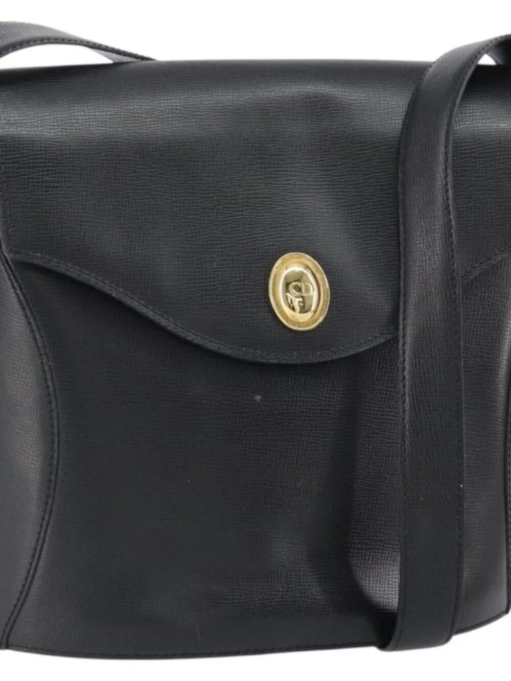 Christian Dior Shoulder Bag Leather Black Gold Auth 160970 - Picture 2 of 16